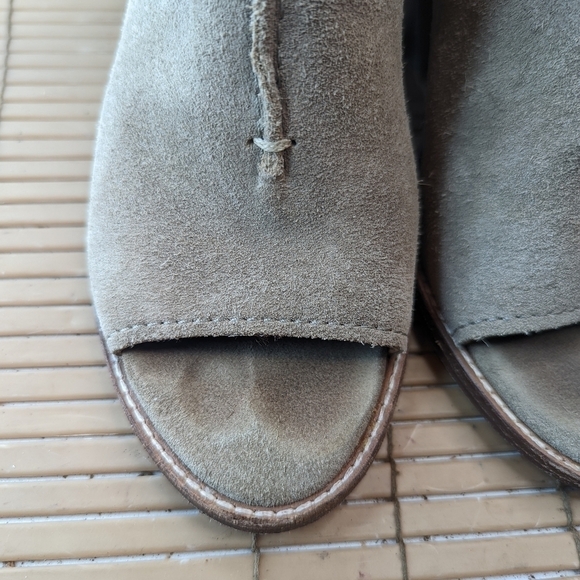 Frye Shoes Courtney Womens 6.5B ash Suede Booties Slingback Open Toe - Picture 5 of 11